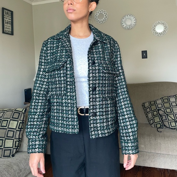 Mango Tweed Style Jacket With Collar - Picture 10 of 10